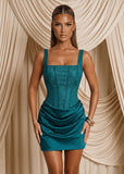 Your Temptation Glitter Mini Dress Teal