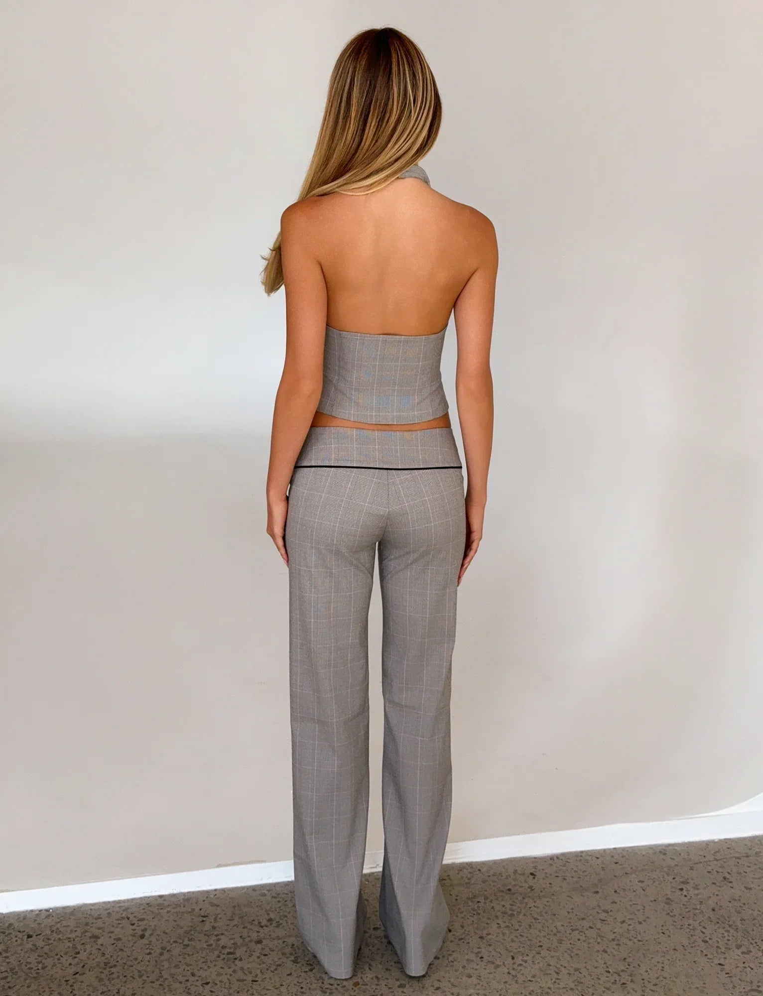 TERESIA PANT GREY CHECK