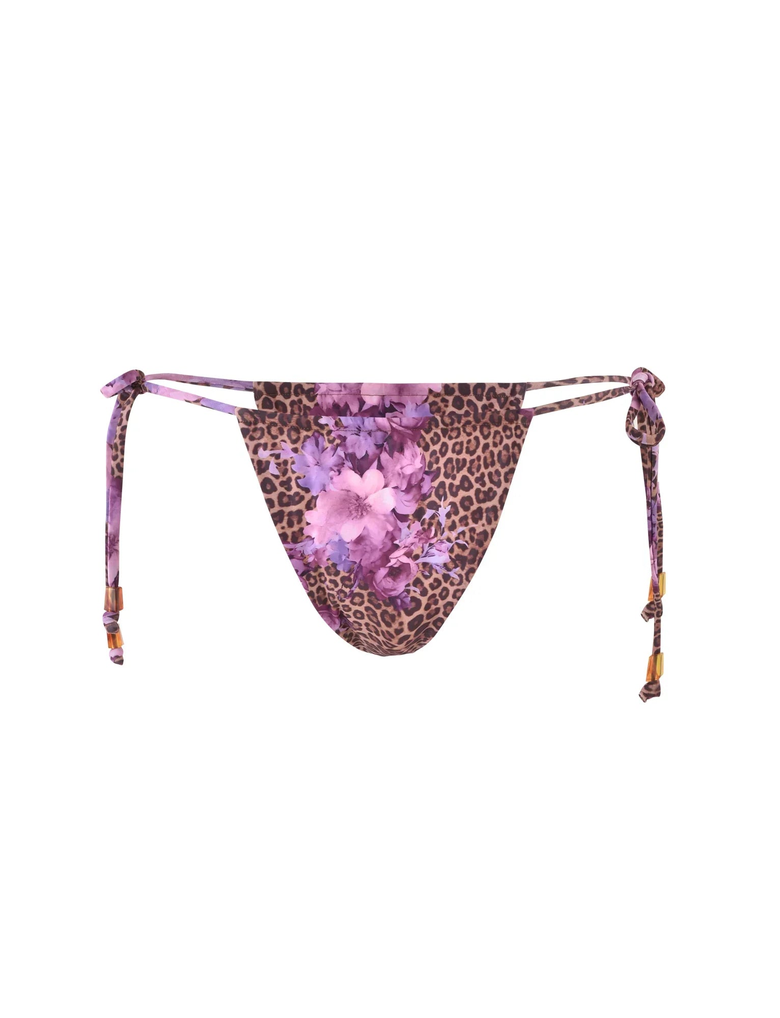 DESIRAE BIKINI BOTTOM PURPLE FLORAL FLORAL LEOPARD