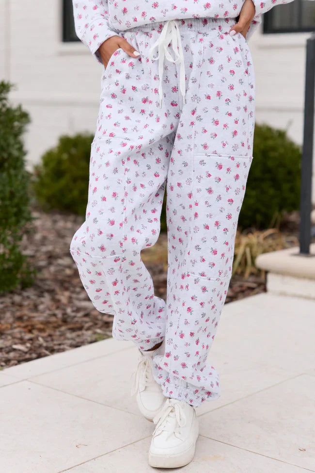 Jolie Pink Floral Sweatpants