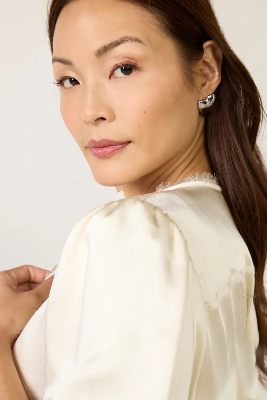 Tilly Satin Zip Up Top