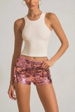 Sequin Embellished Mini Shorts in Pink