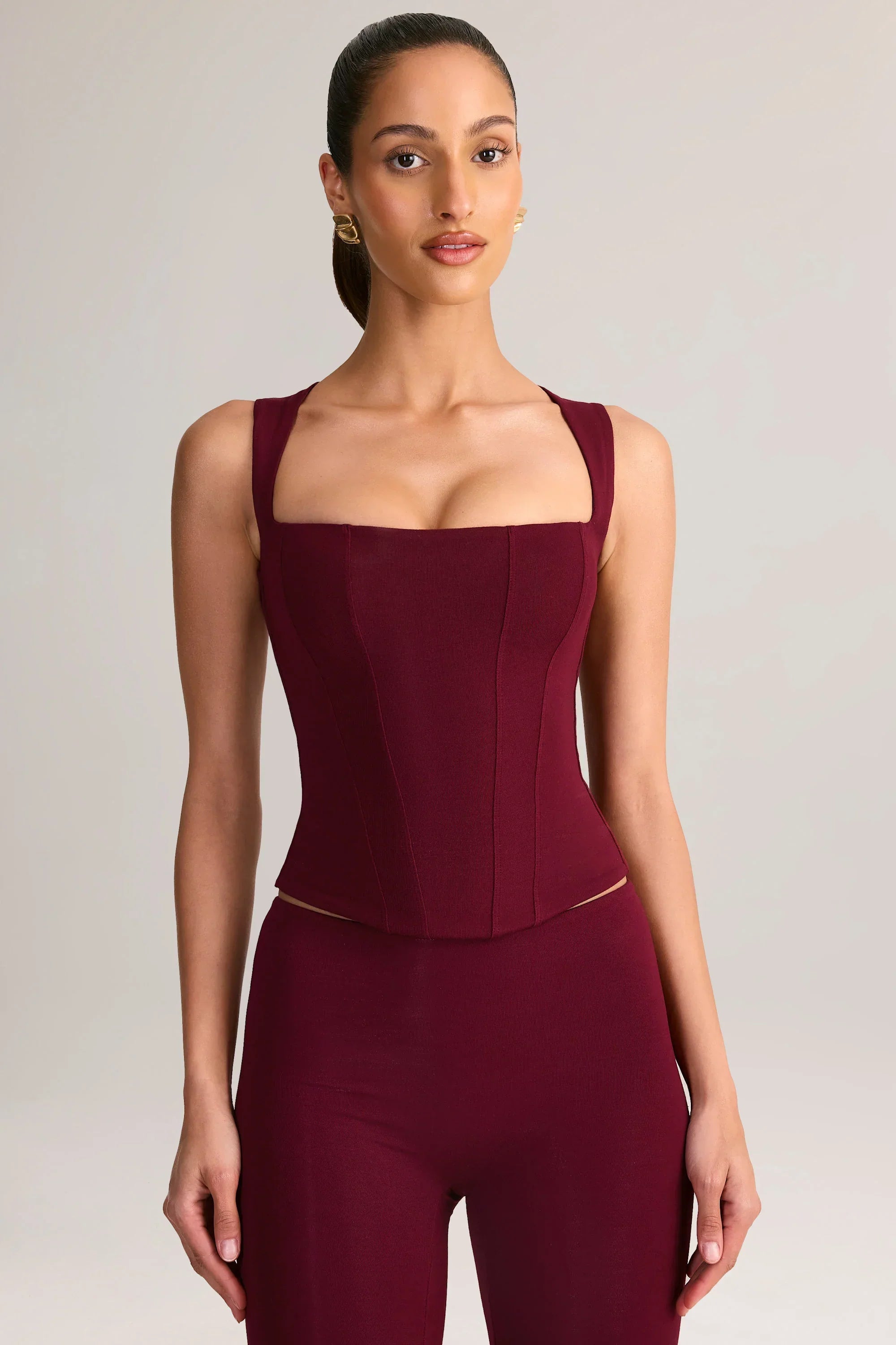 Modal Square Neck Top in Wine