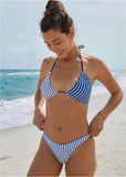 Ibiza Triangle Top Reversible Navy Stripe