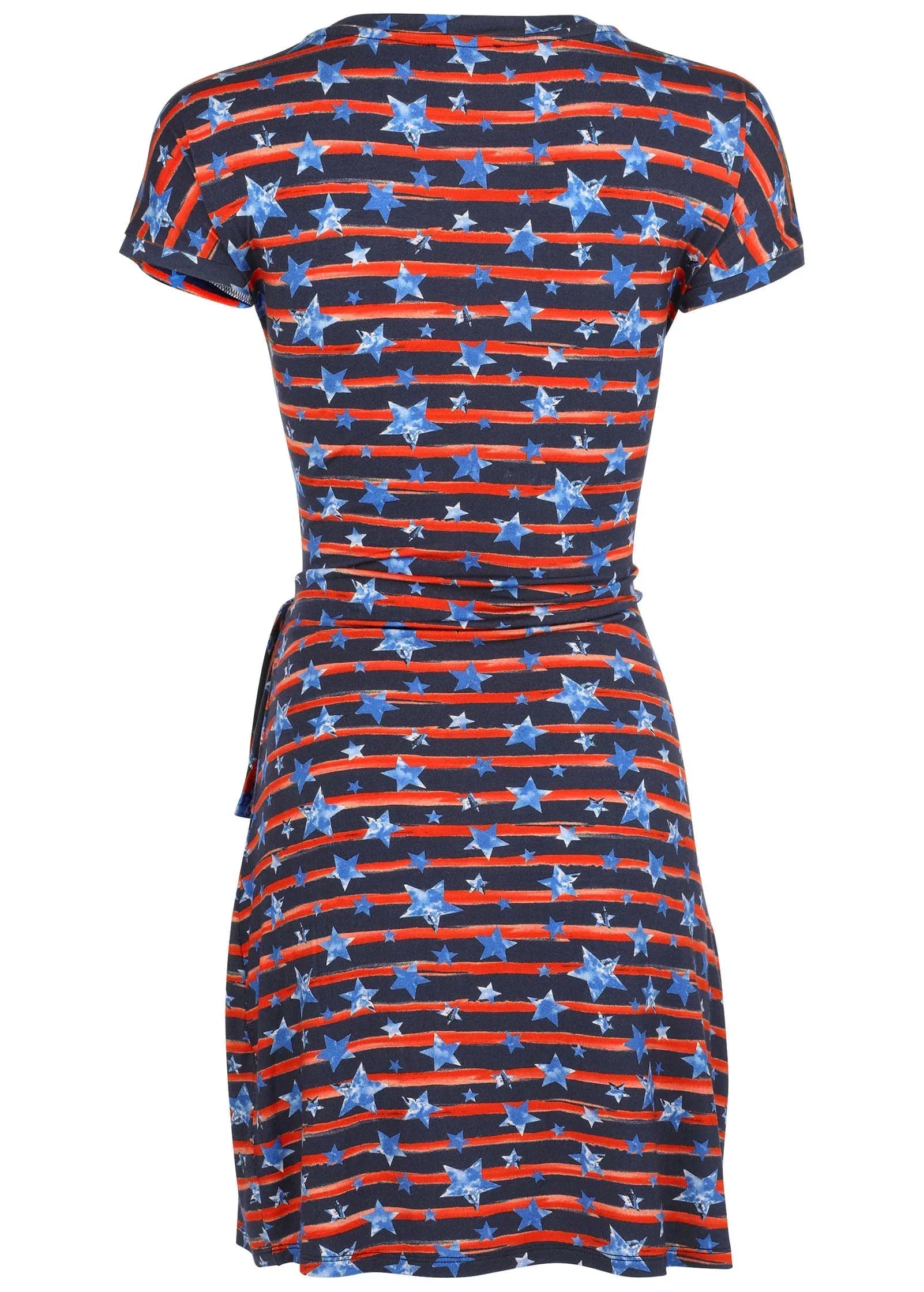 Tie Front T Shirt Dress Dark Gettysburg Gouache