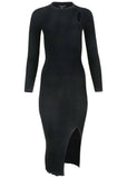 Ribbed Maxi Sweater Dress Jet Black