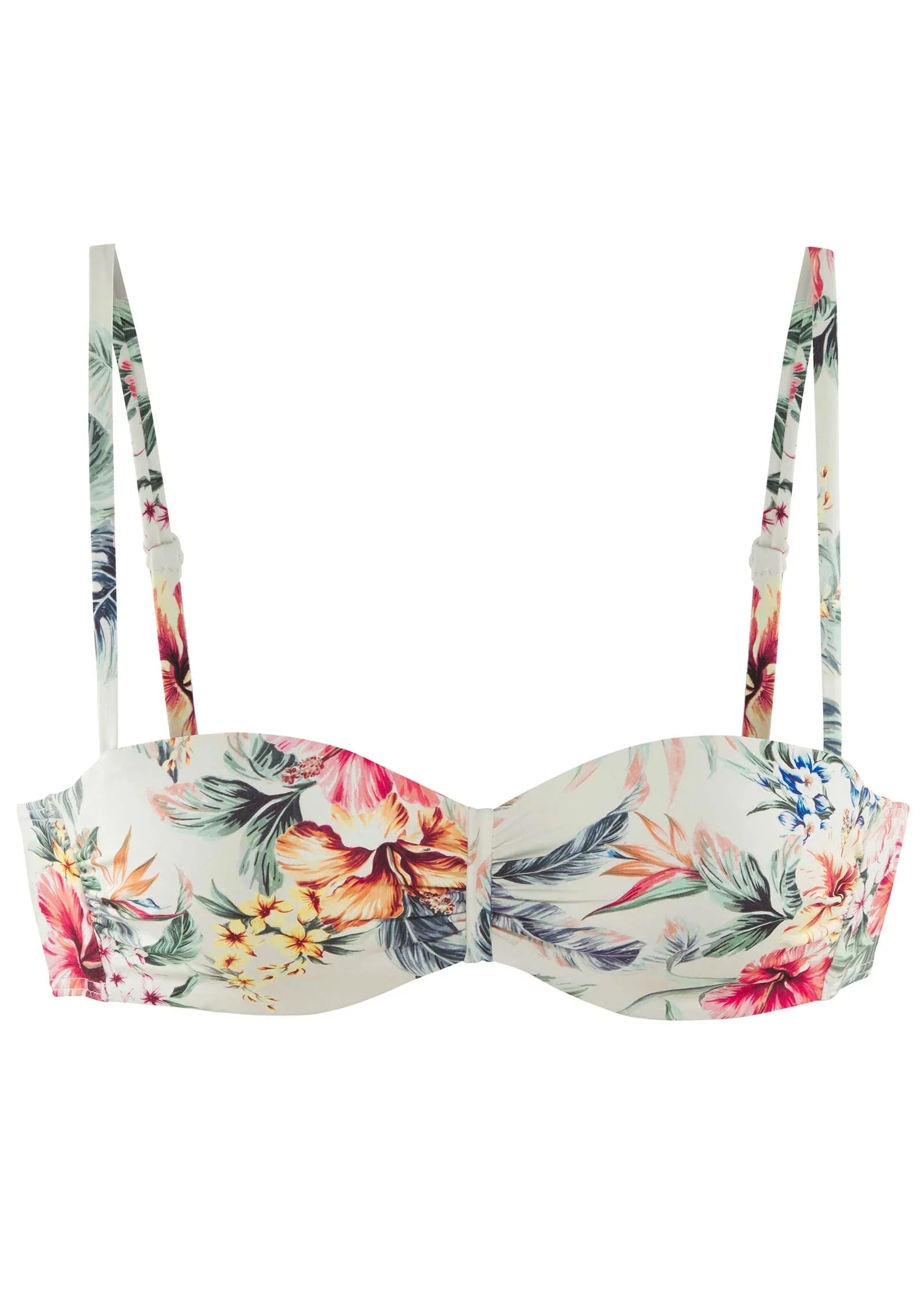 Printed Bandeau Top Cream Multi