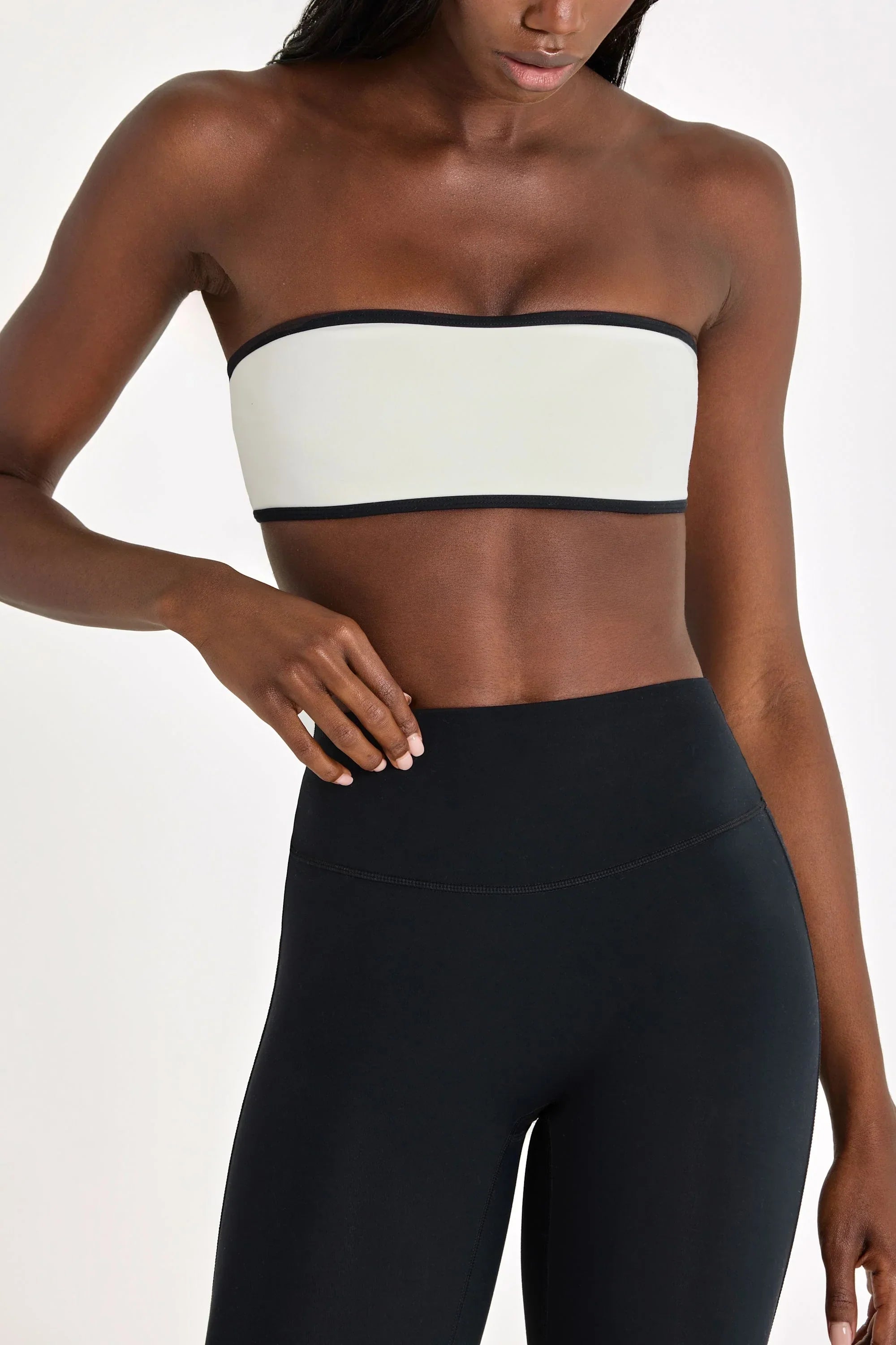 Soft Active Bandeau Sports Bra in Ivory