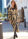 Abstract Graphic Duster Black Off White