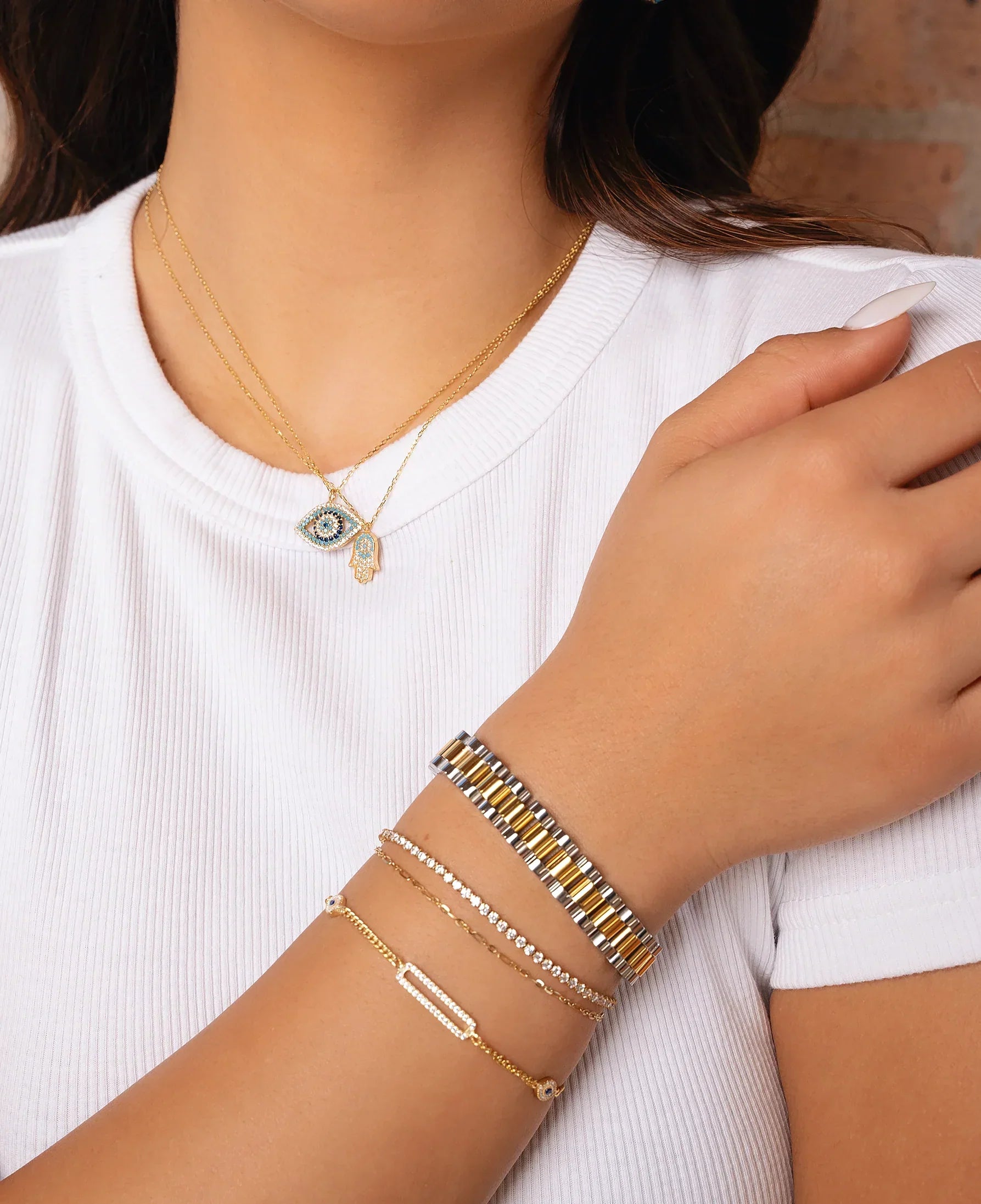Vega Silver and Gold Band Bracelet