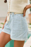 Kay Pinstripe Denim Shorts