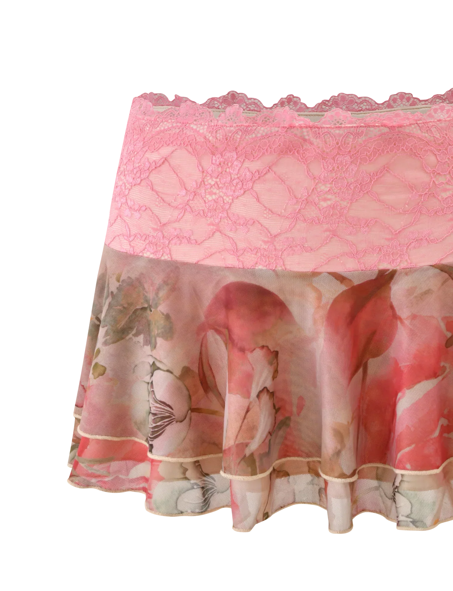 DUNE MESH MINI SKIRT WATERCOLOUR FLORAL