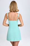 Lace Trim Mini Dress in Sea Green