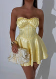 Heartstopper Strapless Mini Dress Yellow
