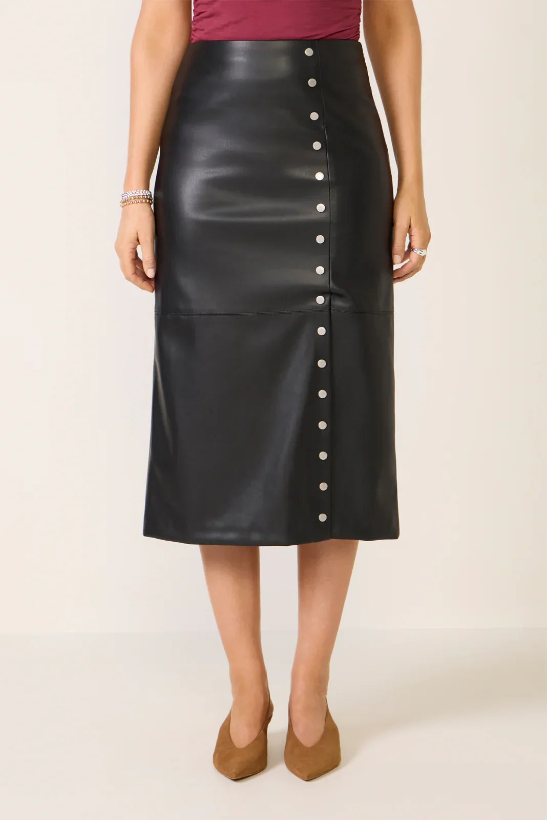 Jo Studded Midi Skirt