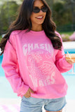 Chasing Waves Pink Graphic Sweatshirt