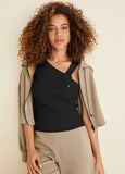 Twist Detail Sweater Tank Jet Black
