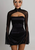 Sweetest Sin Detachable Sleeve Mini Dress Black