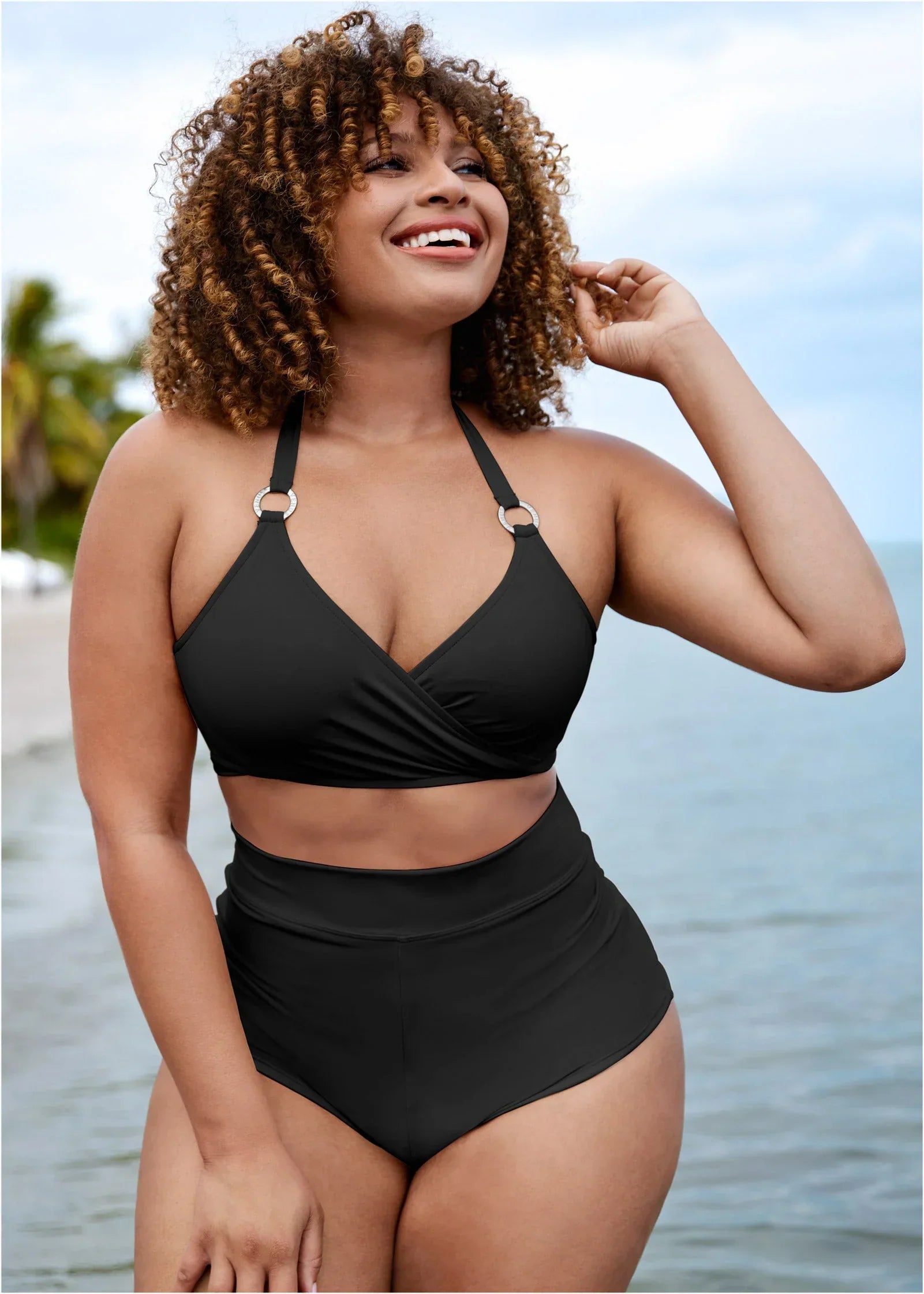 Laguna Wrap Underwire Top Black Beauty