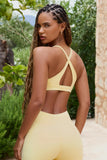 Soft Active Cross Back Sports Bra in Lemon