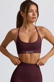 Super Sculpt Seamless Backless Sports Bra in Burgundy