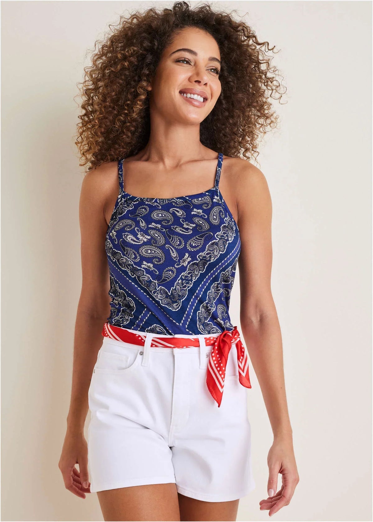 Bandana Print Tank Bandana Blue