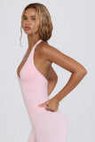 Halterneck Open Back Tank Top in Bloom