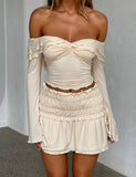 DENALI LONG SLEEVE TOP WHITE BONE