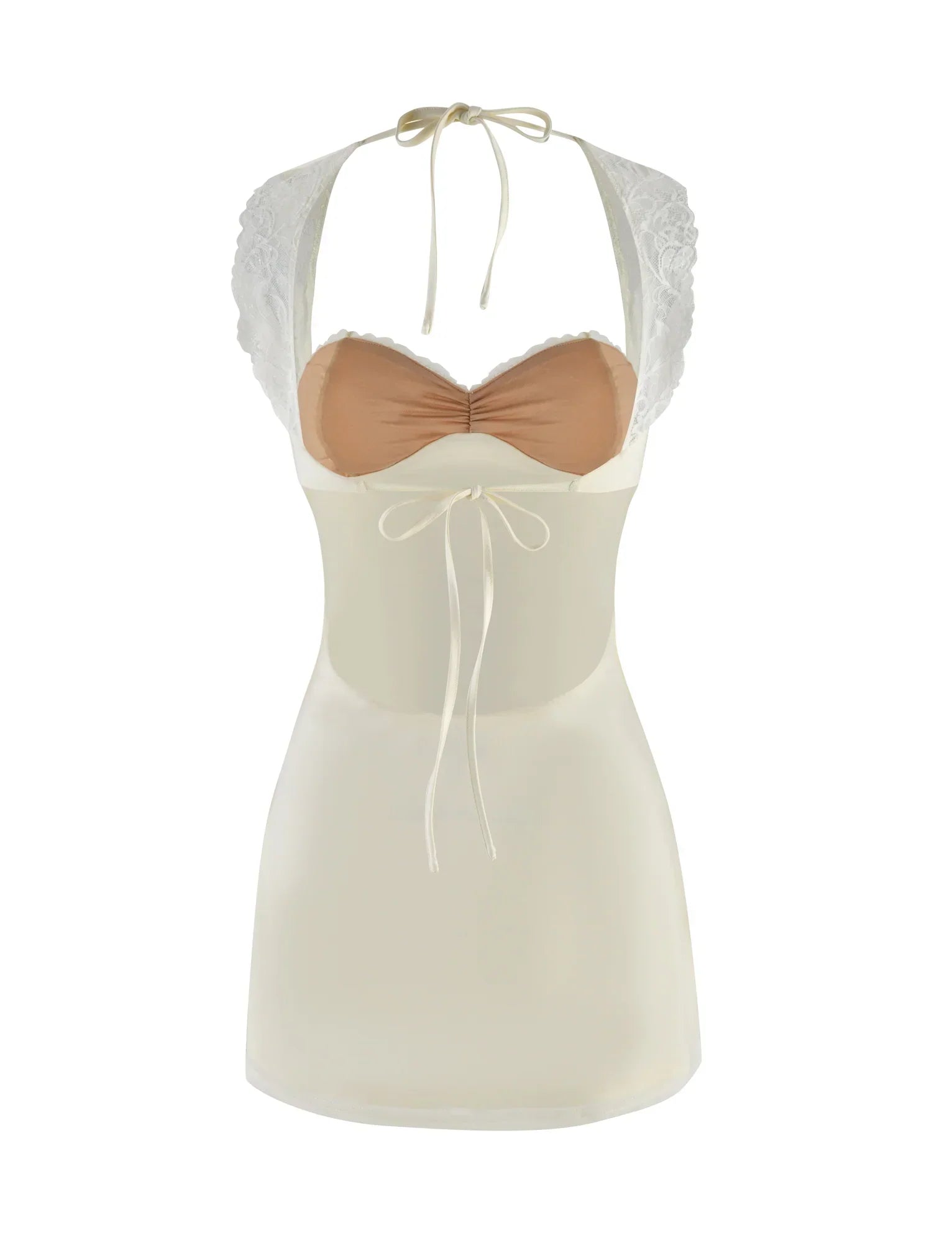 NYOMI MINI DRESS WHITE CREAM