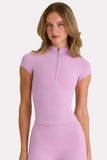 Soft Active Quarter Zip Top in Sweet Pink