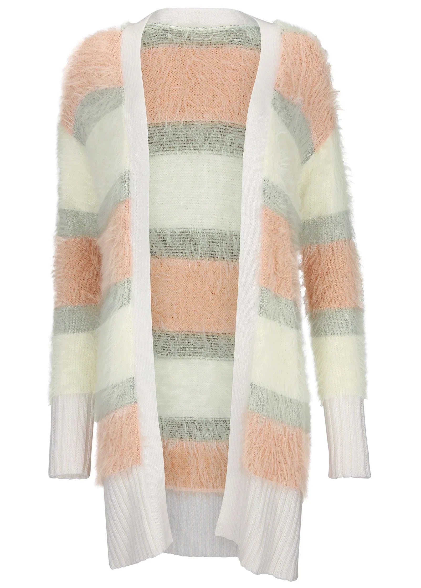 Eyelash Cardigan White Multi