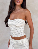 KITTIE STRAPLESS CORSET CREAM DOT