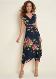 Floral Printed Dress Navy Multi