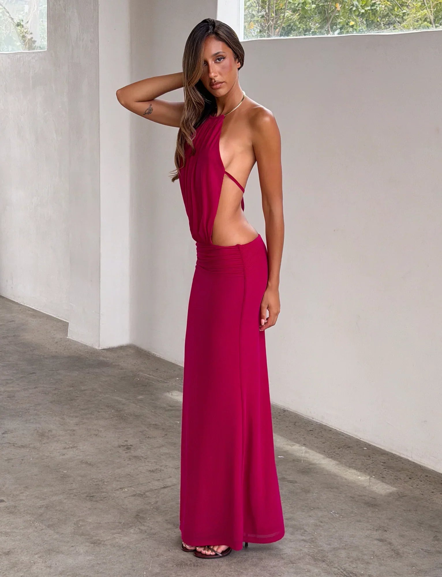 EVANNA MAXI DRESS BERRY