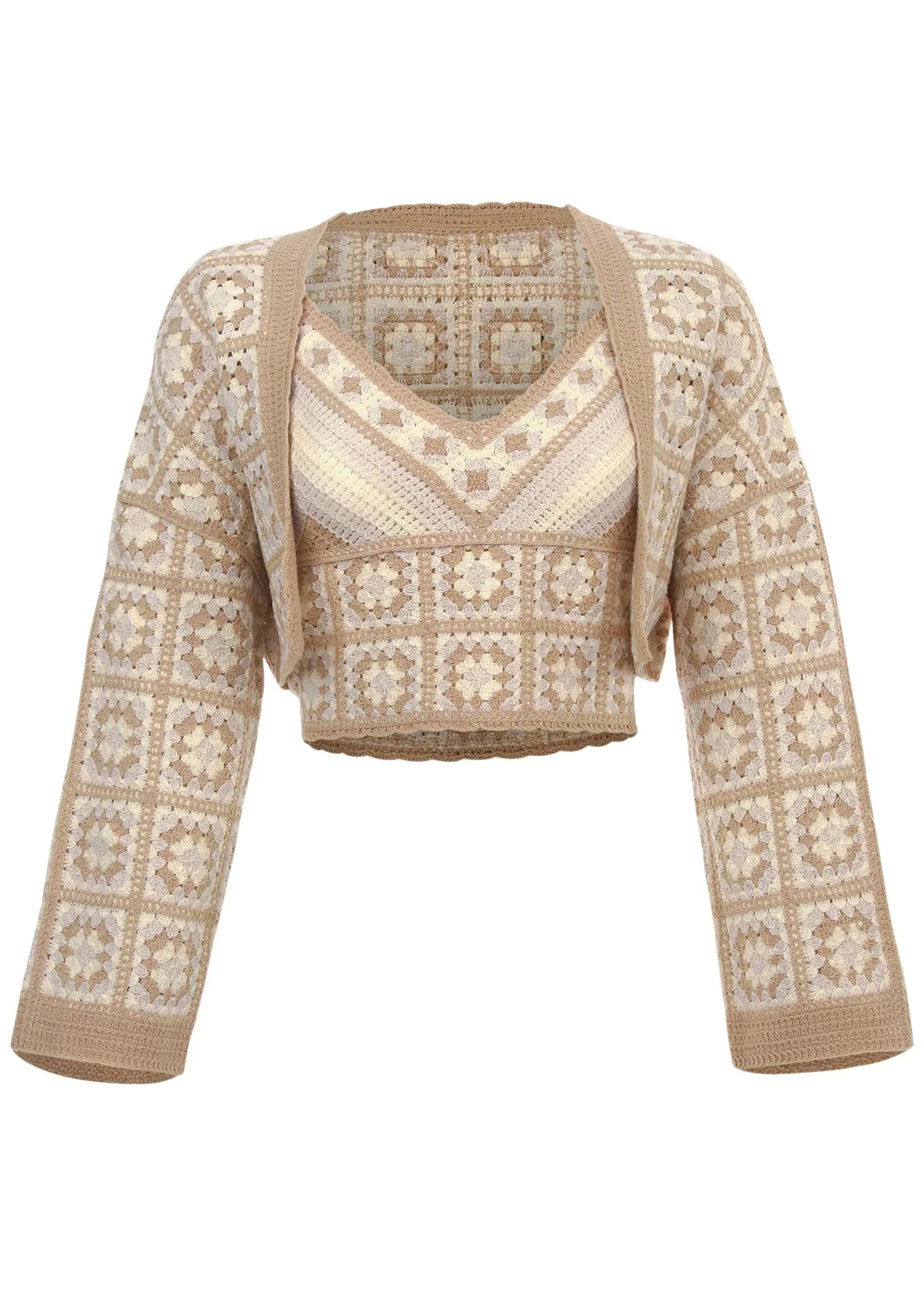 Cotton Cardigan Sweater Set Whisper White Turtledove Combo