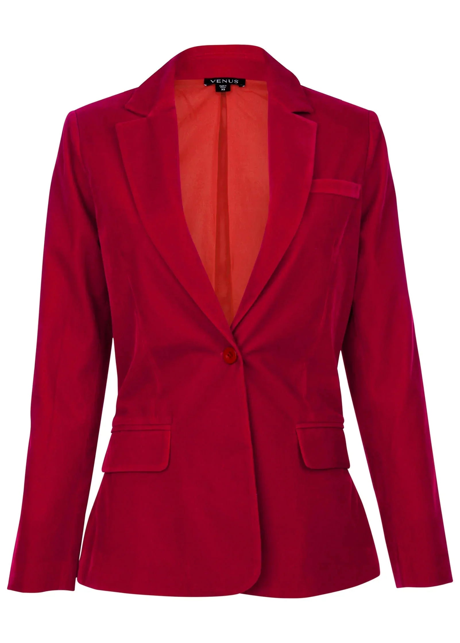Velvet Blazer Red