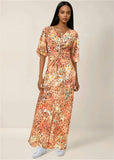 Twist Front Maxi Dress Leopard Trail