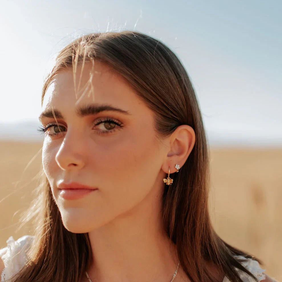 Honey Bee Hoop Earrings