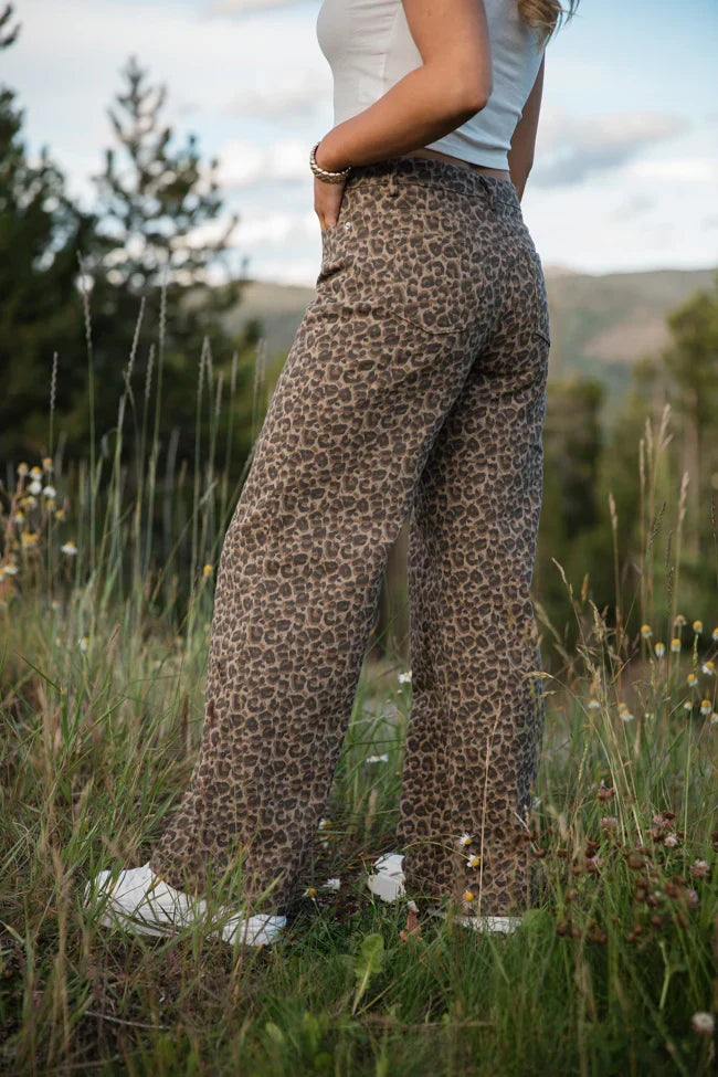 Wild Things Leopard Wide Leg Pants SALE
