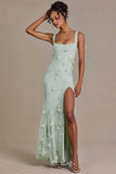 Embellished Corset Gown in Sage Green