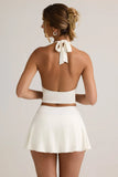 Modal Low Rise Ruched Mini Skort in White