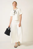 Cropped Ponte Knit Wide Leg Pant