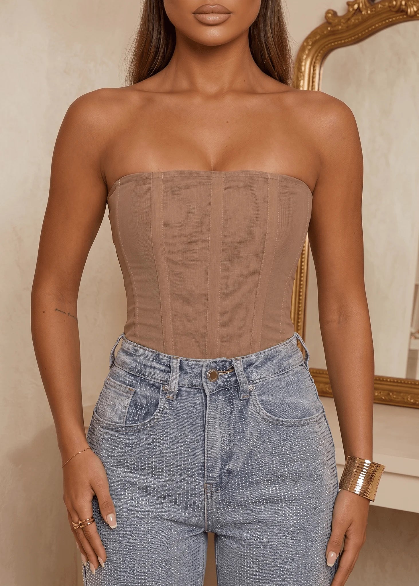 Luxe Energy Corset Top Nude