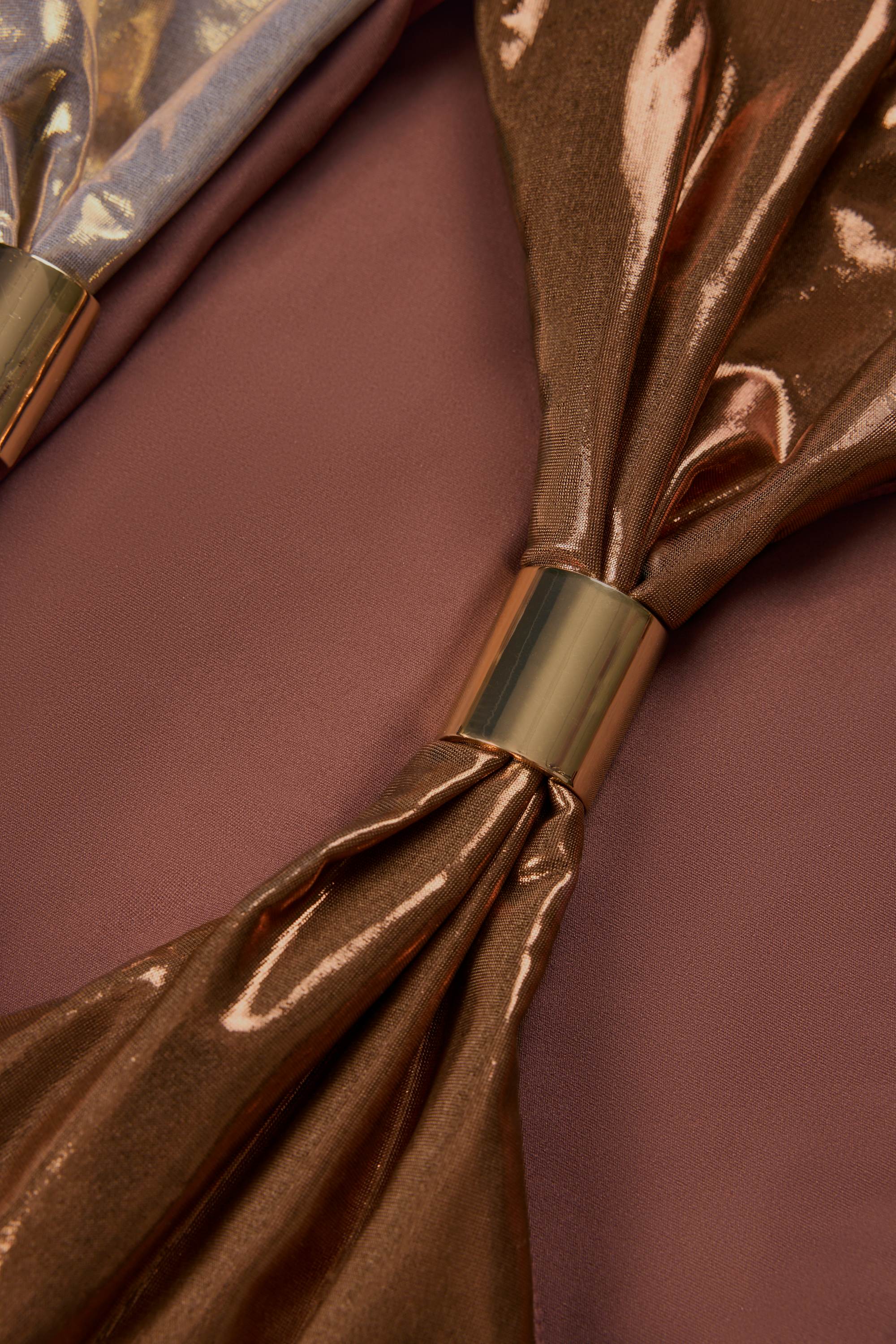 Panelled Cut out Swimsuit in Bronze Gold