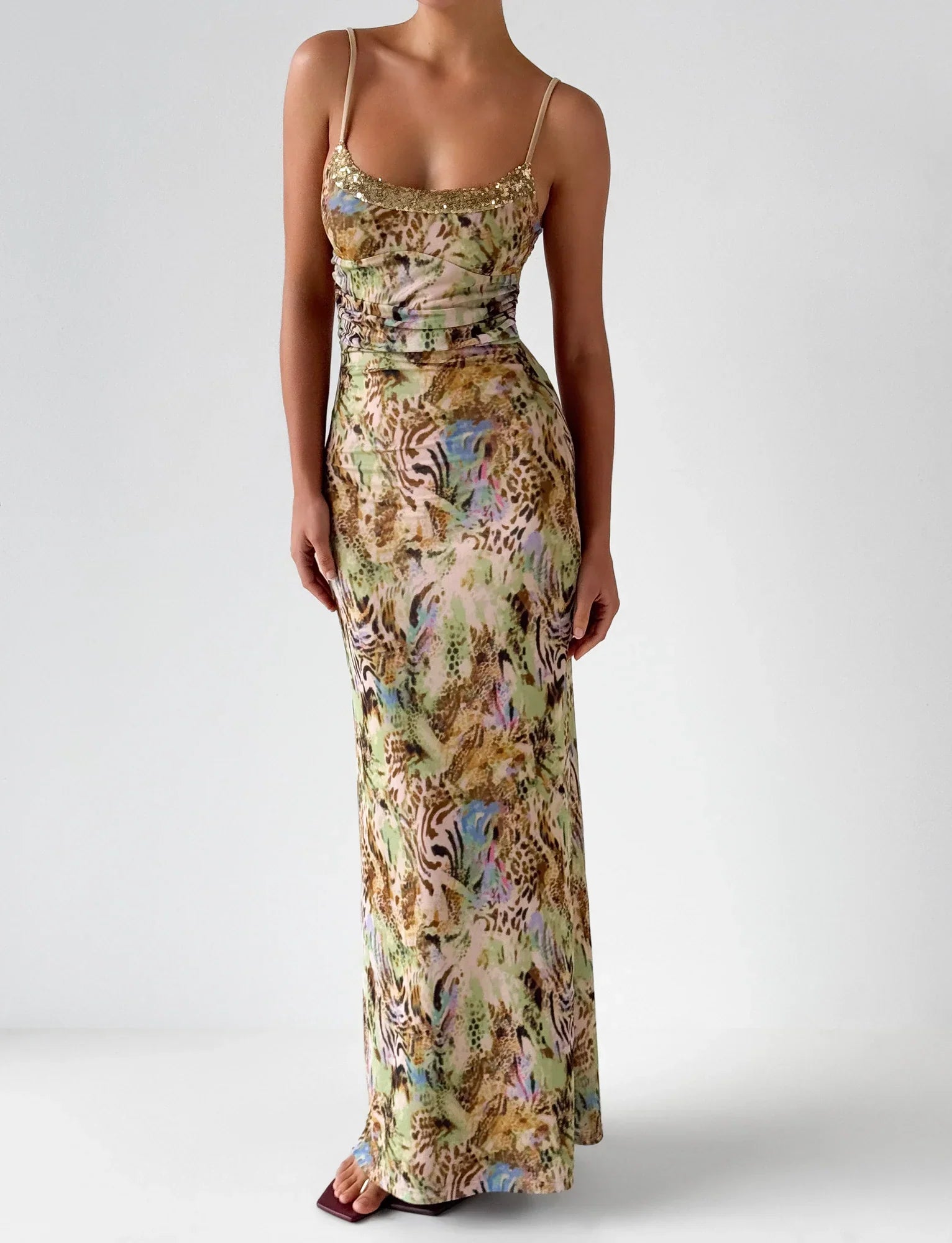 ELYSIUM MAXI DRESS ANIMAL SWIRL