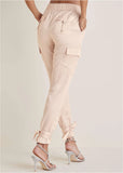 Satin Jogger Pants Peach Dust