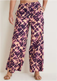 Linen Wide Leg Pants Desert Tie Dye