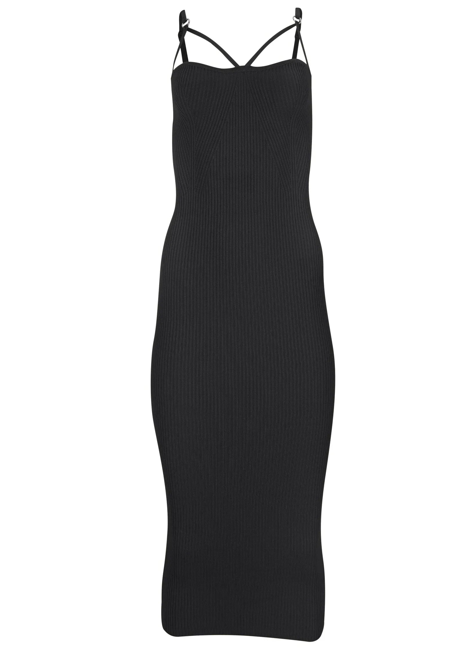Strappy Midi Dress Jet Black
