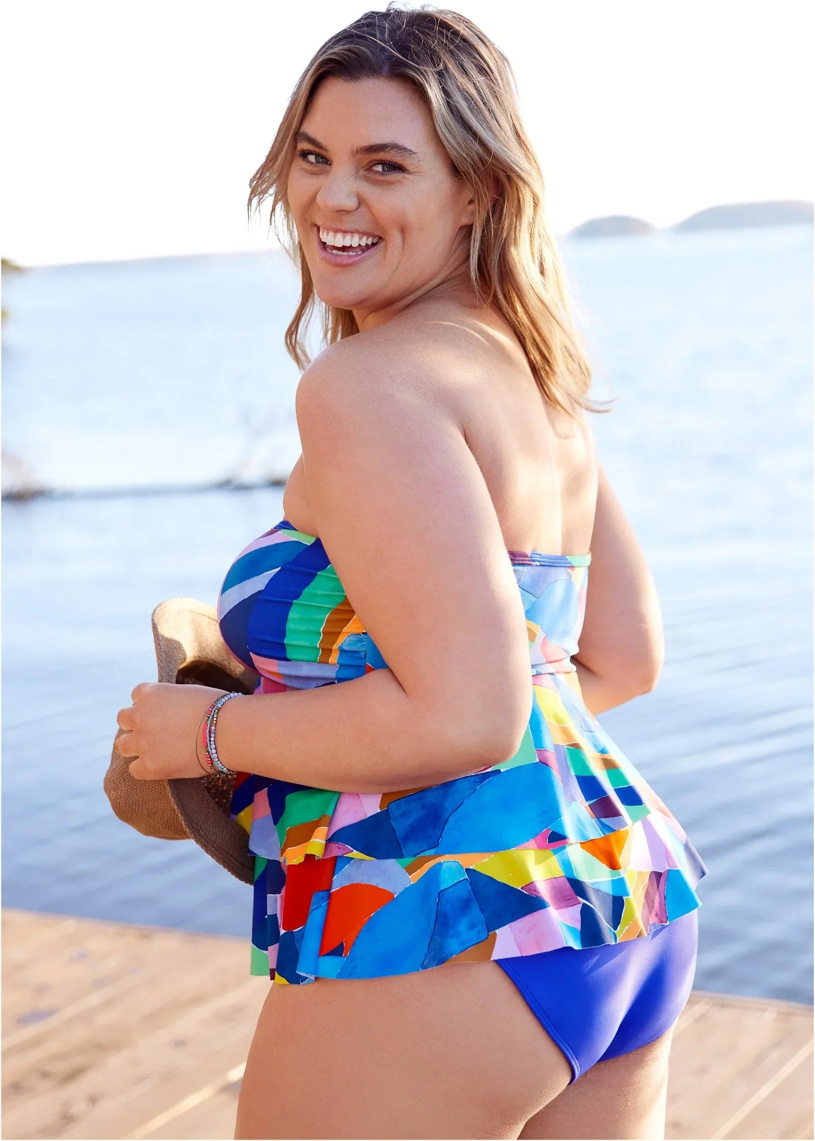 Ruffle Bandeau Tankini Top Living Art