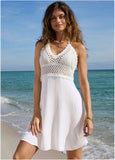 Crochet Top Cover Up Dress White